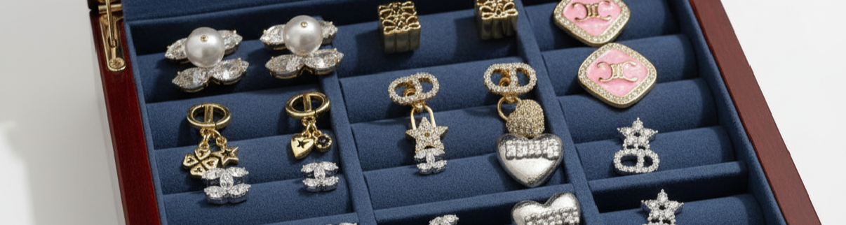 CD charm earrings 🩷💙’